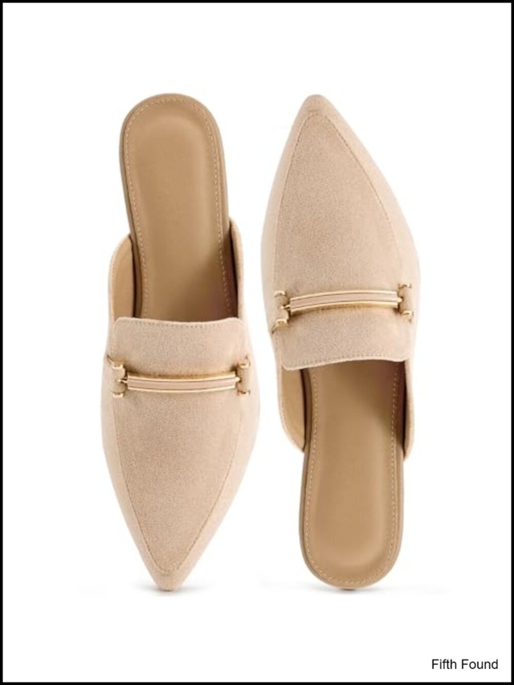 Women's Faux Suede Mules Pointed Closed Toe Buckle Slip-On Dressy Flats